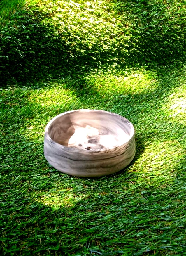 DarkGreyMarble Porcelain Nest  small (με τρύπα)